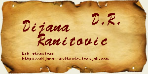 Dijana Ranitović vizit kartica
